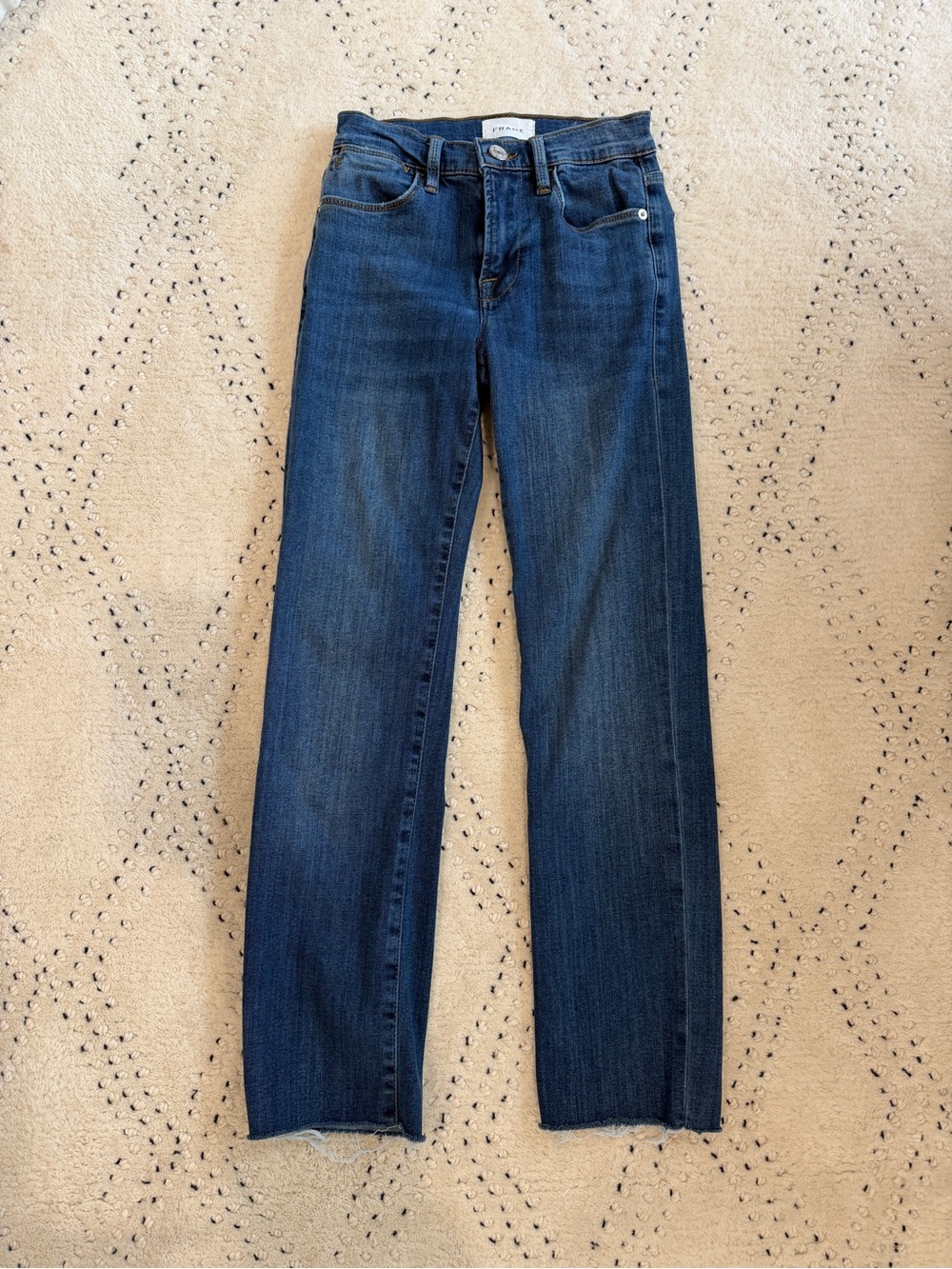 Women's Dark Blue Straight-Leg Jeans by Frame